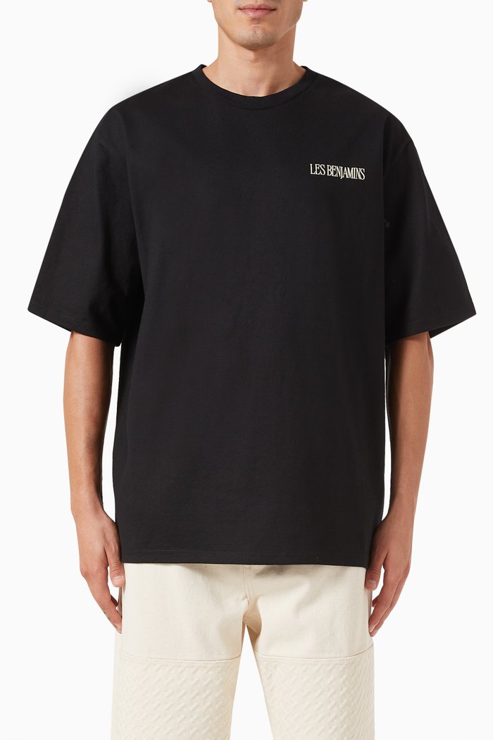 

Oversized Graphic-print T-shirt in Cotton-jersey, Black