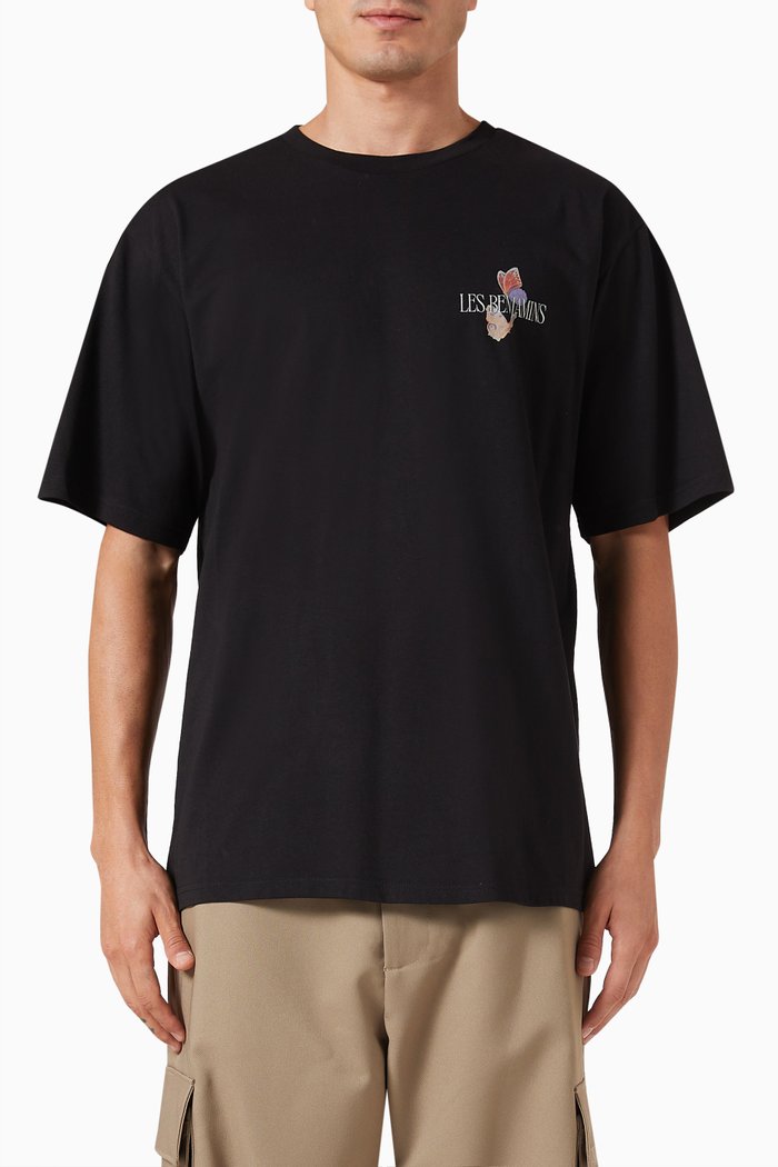 

Oversized Graphic-print T-shirt in Cotton-jersey, Black