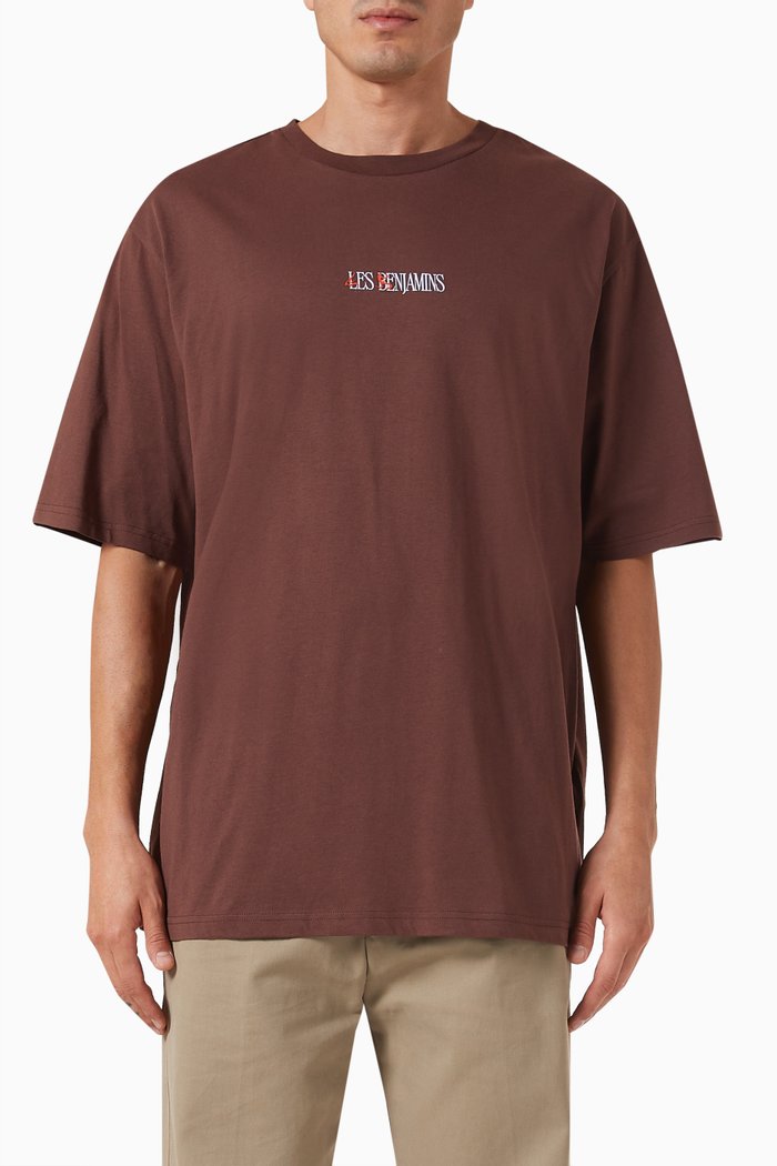 

Oversized Graphic-print T-shirt in Cotton-jersey, Brown