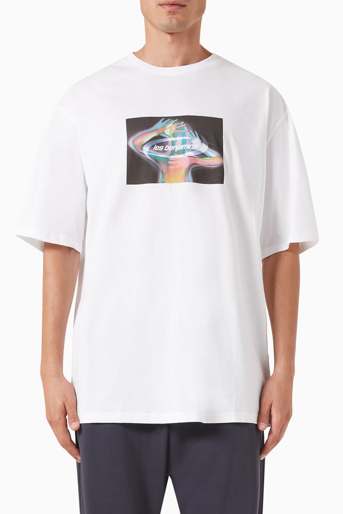 

Oversized Graphic-print T-shirt in Cotton-jersey, White