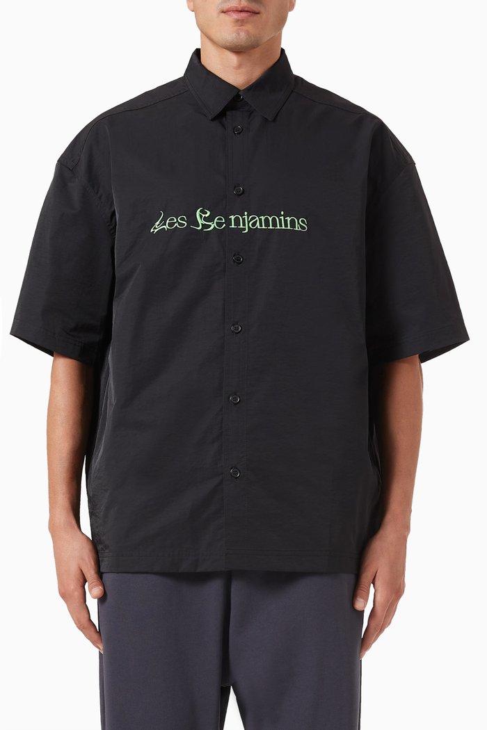

Logo-embroidered Shirt in Cotton-blend, Black