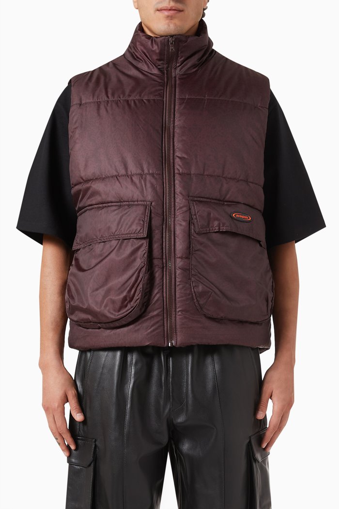 

All-over Printed Gilet, Brown
