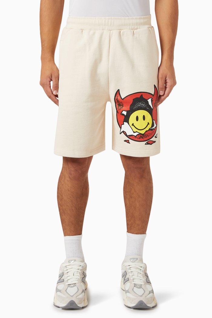 

Smiley Inner Peace Sweatshorts in Cotton-jersey, Neutral