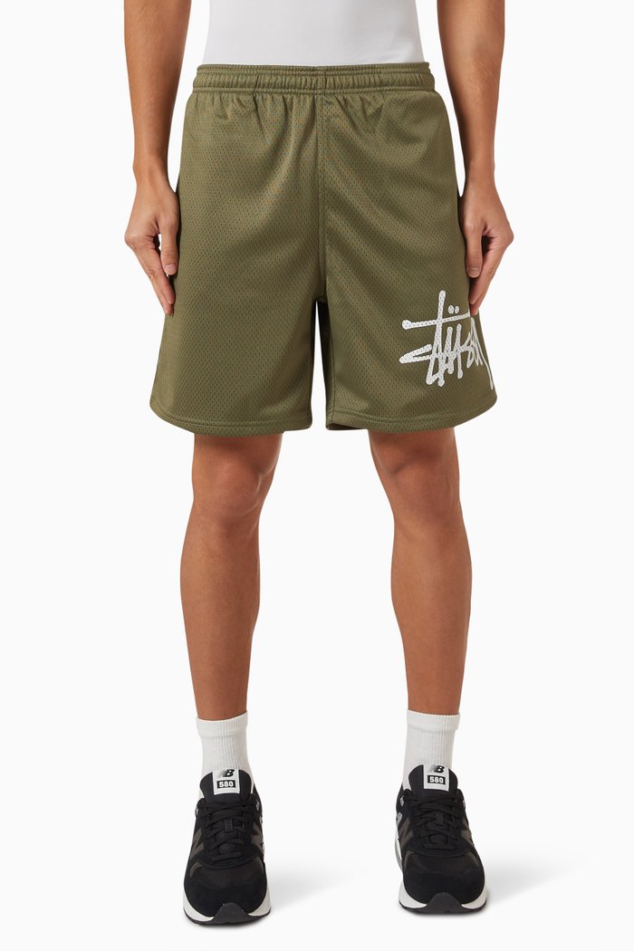 

Big Basic Logo Shorts in Mesh, Green