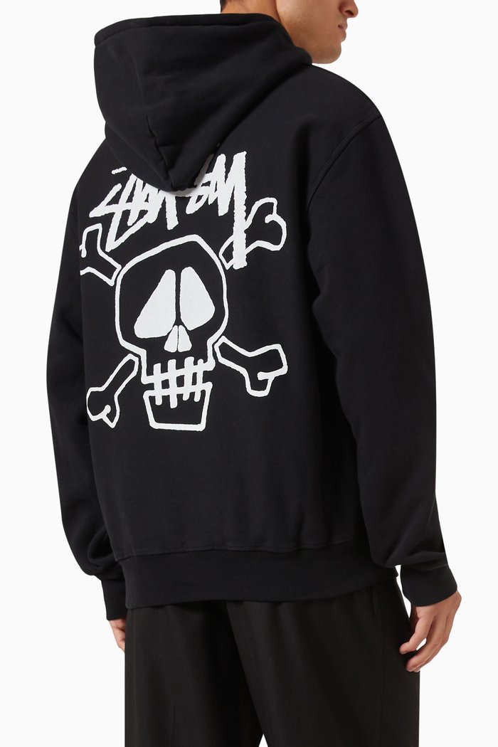 

Skull & Bones Logo Hoodie in Cotton, Black