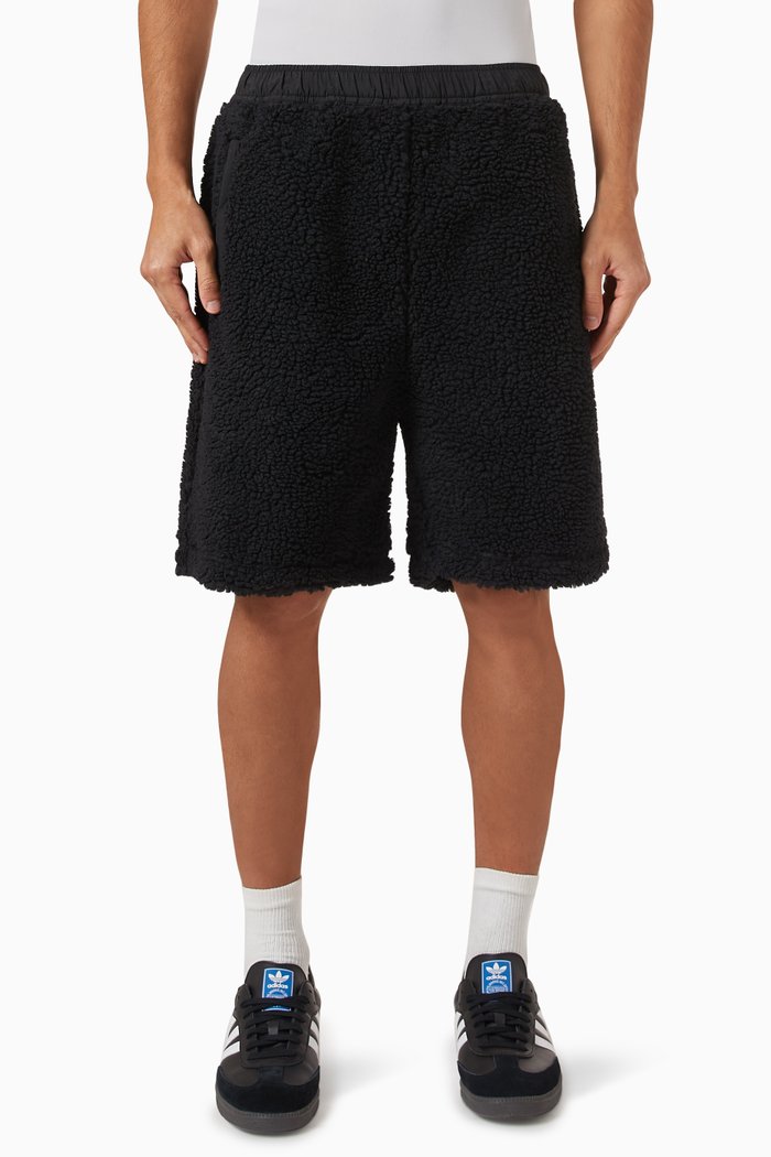 

Shorts in Sherpa Fleece & Nylon, Black