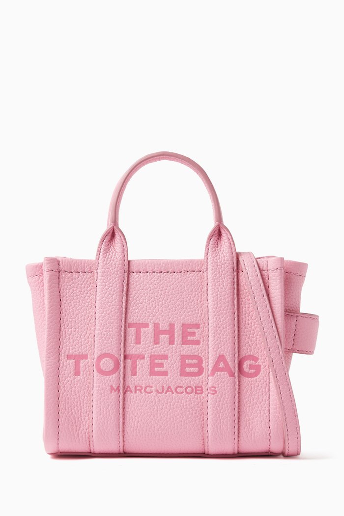 The Mini Tote Bag in Leather, Pink