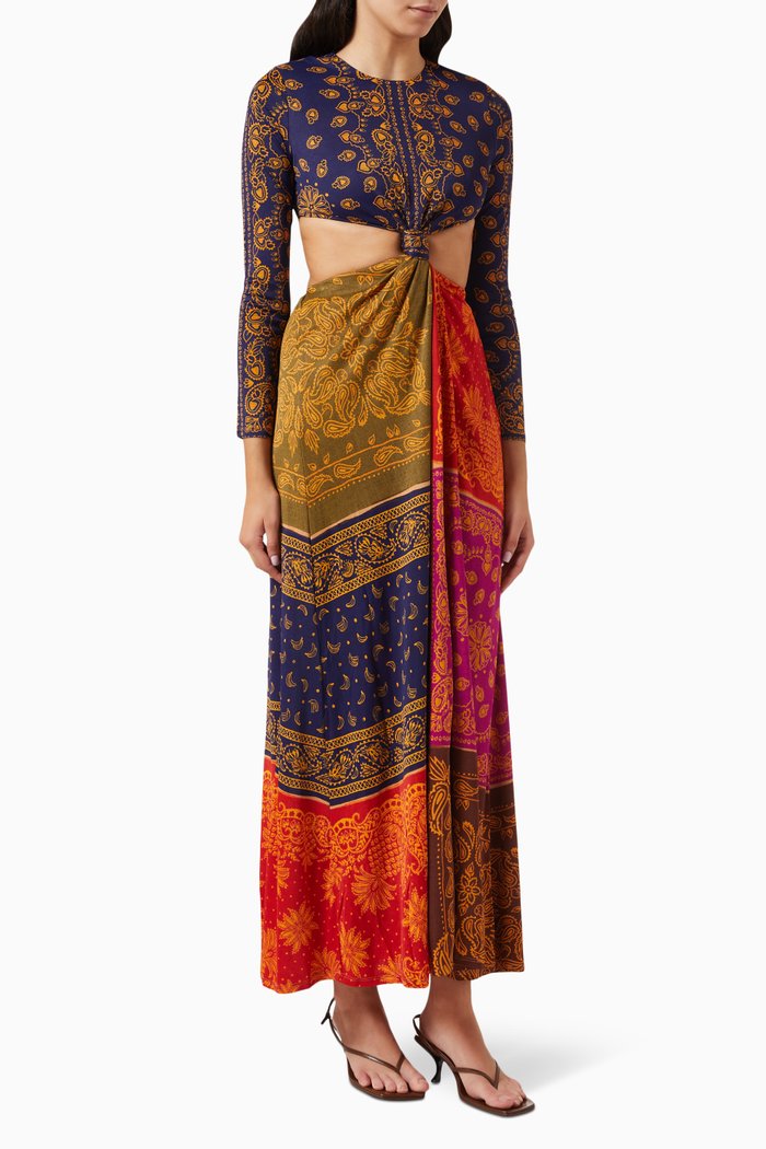 

Bandana Dream Cut-out Maxi Dress in Viscose, Multicolour
