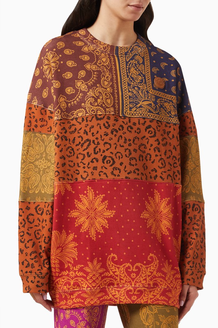 Bandana Dream Leopard Texture Sweatshirt, Multicolour