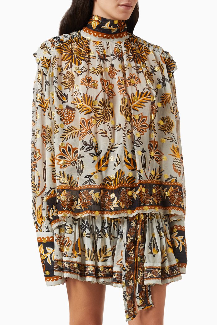 

Floral Tapestry Blouse in Viscose, Multicolour