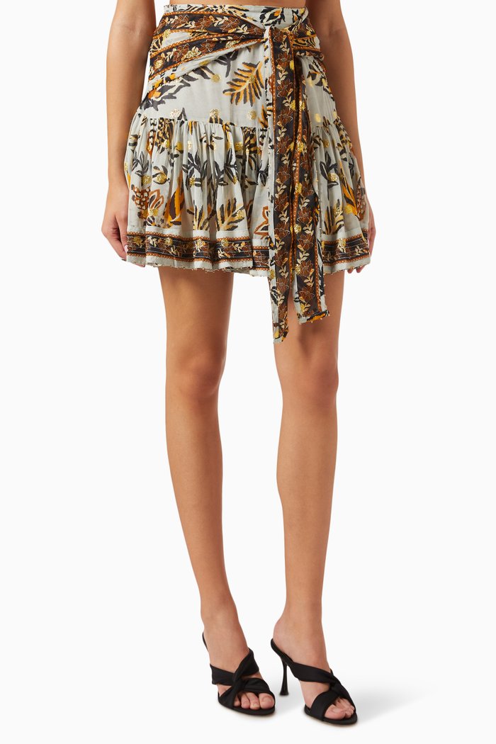 

Floral Tapestry Mini Skirt in Viscose, Multicolour