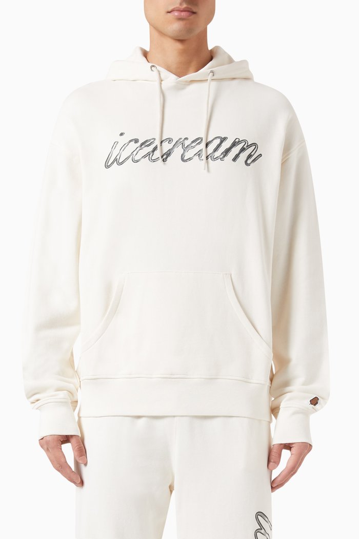 

Chrome Logo Script Popover Hood in Cotton Loopback, Neutral