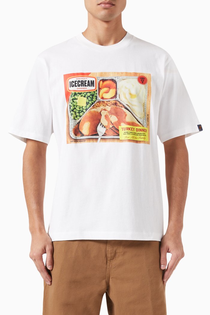 

TV Dinners T-shirt in Cotton, White