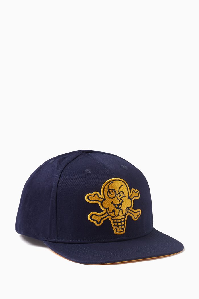 

Cones & Bones Cap in Cotton, Blue