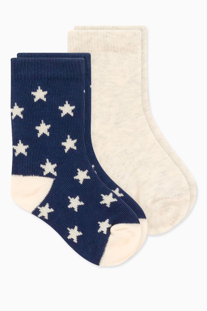 

Socks in Cotton Blend Jersey, Set of 2, Multicolour