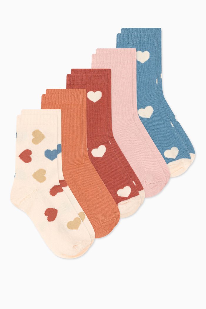 

Socks in Cotton Blend Jersey, Set of 5, Multicolour