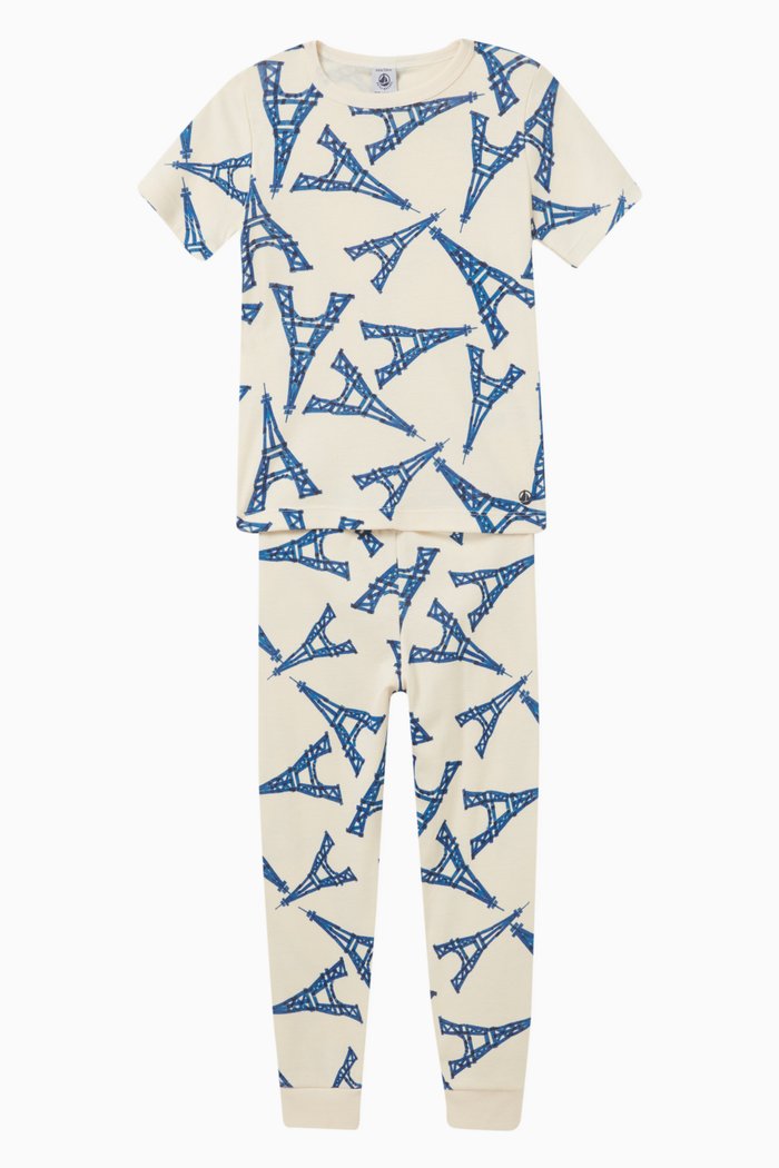 

Paris Motif Pyjamas in Cotton, Multicolour