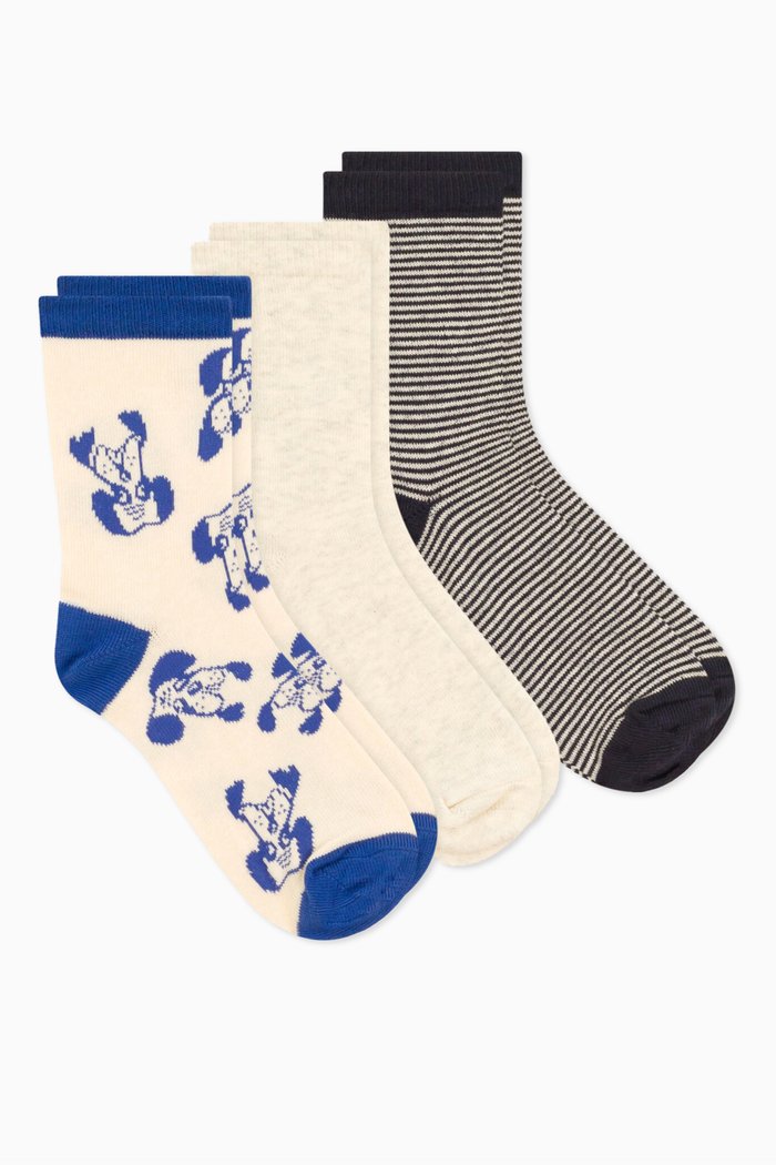 

Assorted Socks in Cotton Blend Jersey, Set of 3, Multicolour