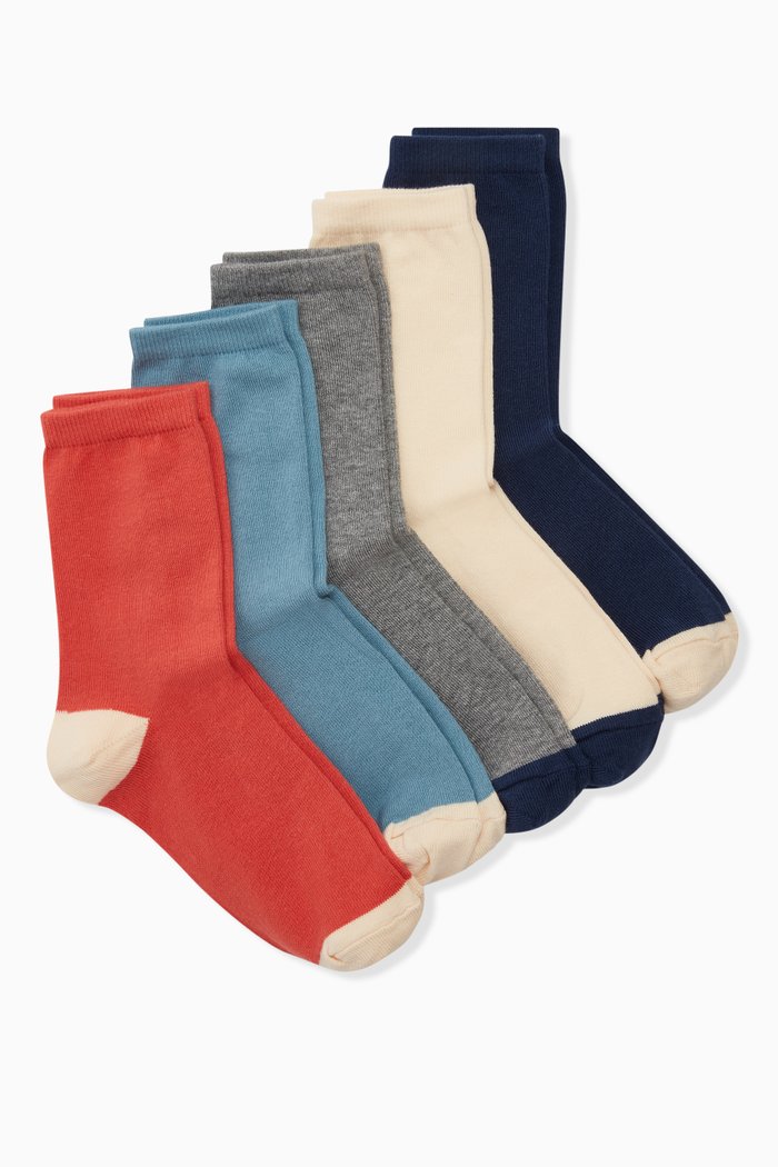 

Socks in Cotton Blend Jersey, Set of 5, Multicolour