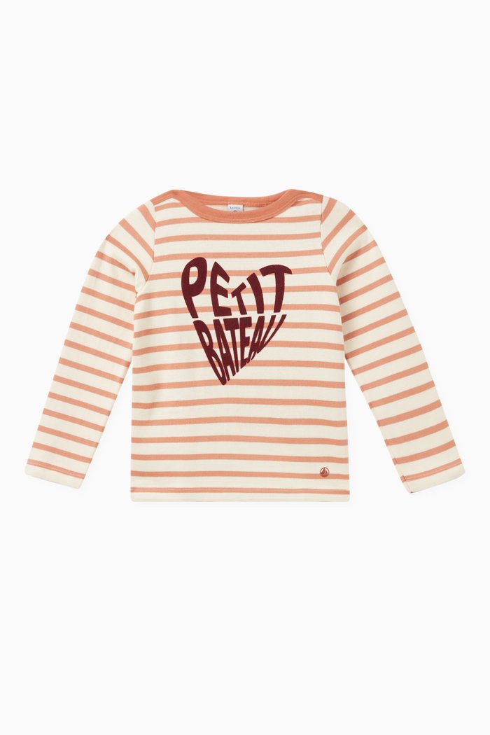 

Striped Graphic Breton Top in Cotton, Multicolour