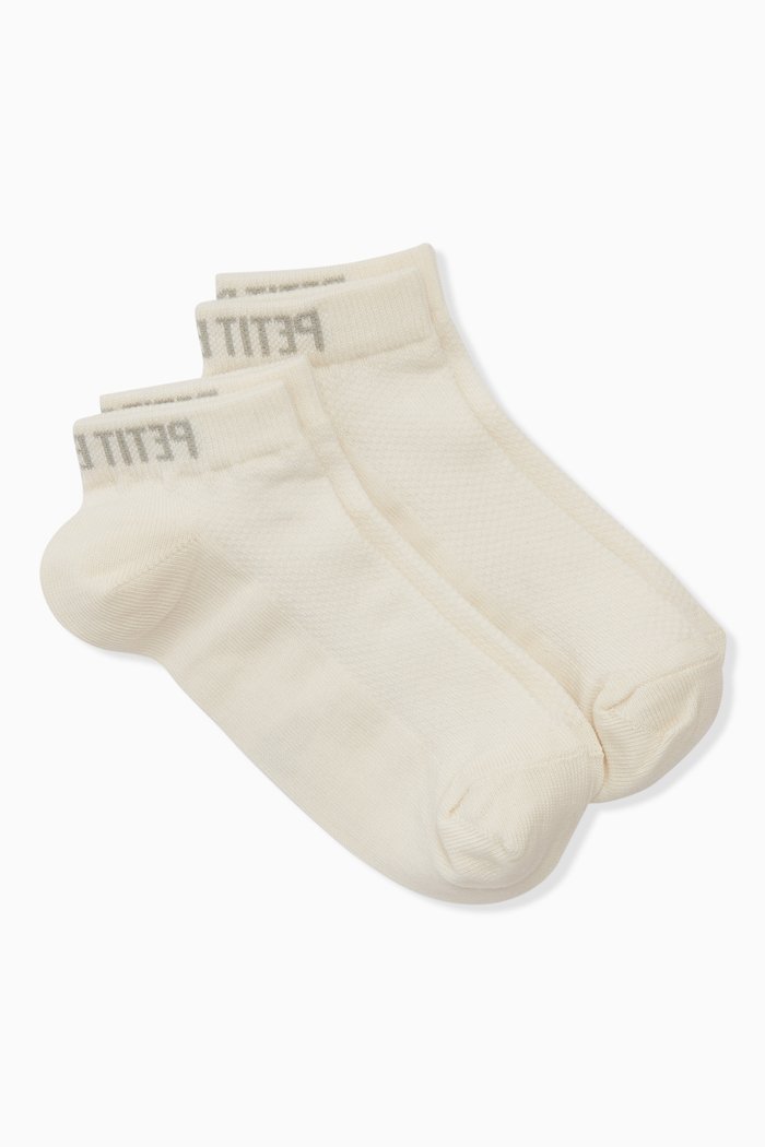 

Logo Socks in Cotton Blend Jersey, Set of 2, White