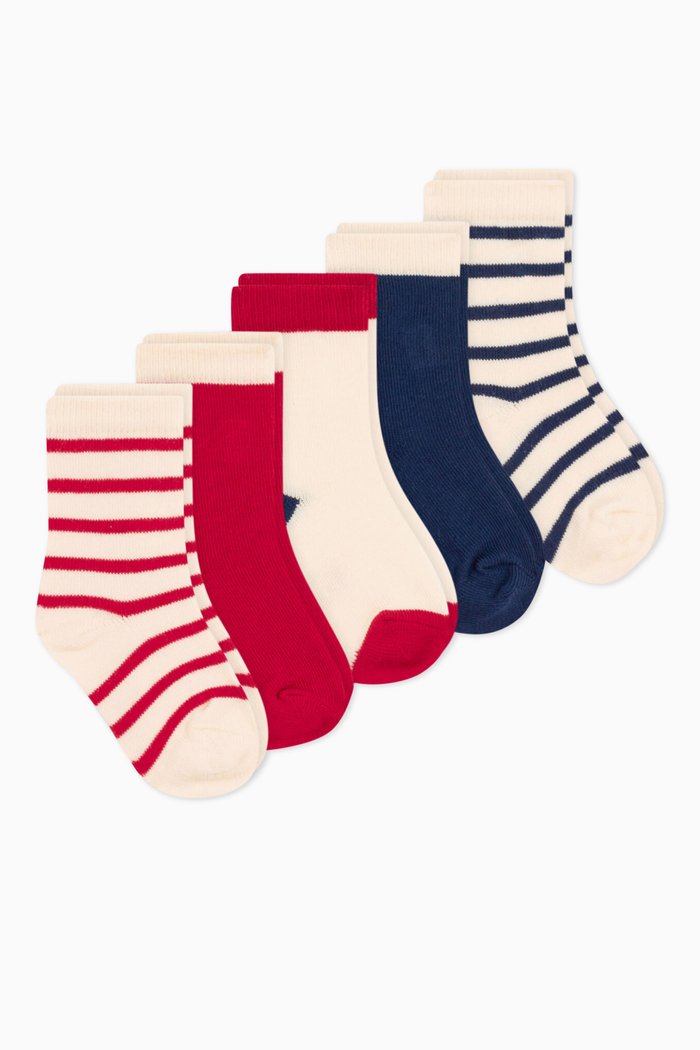 

Socks in Cotton Blend Jersey, Set of 5, Multicolour
