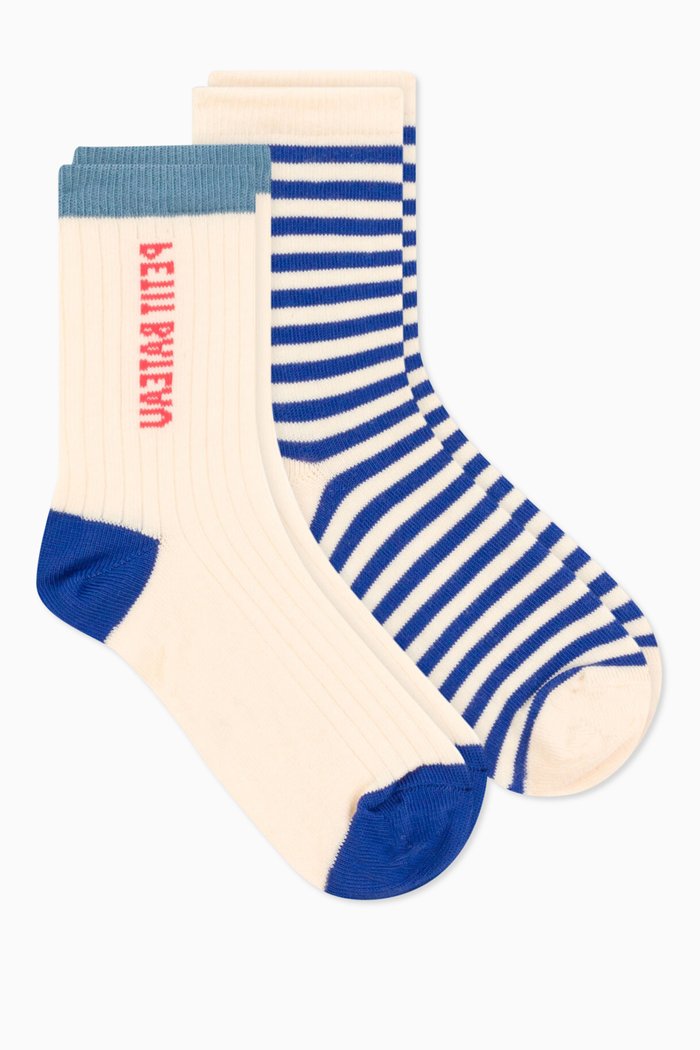 

Socks in Cotton Blend Jersey, Set of 2, Multicolour