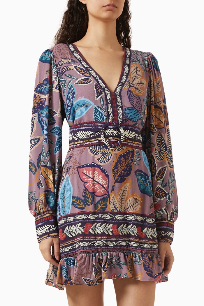 Wild Night Mini Dress in Viscose, Purple