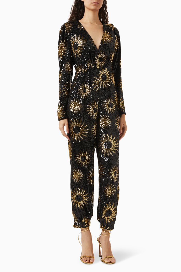 

Sunny Mood Sequin Jumpsuit, Black