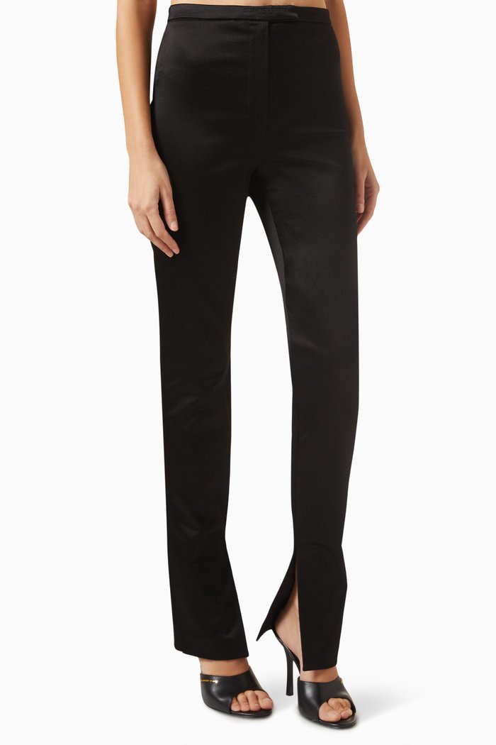 

Tailored Leggings in Stretch Satin, Black