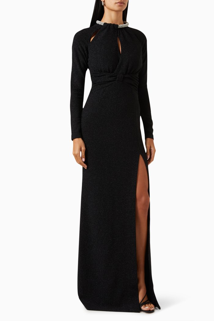 

Simone Gown in Metallic-jersey, Black