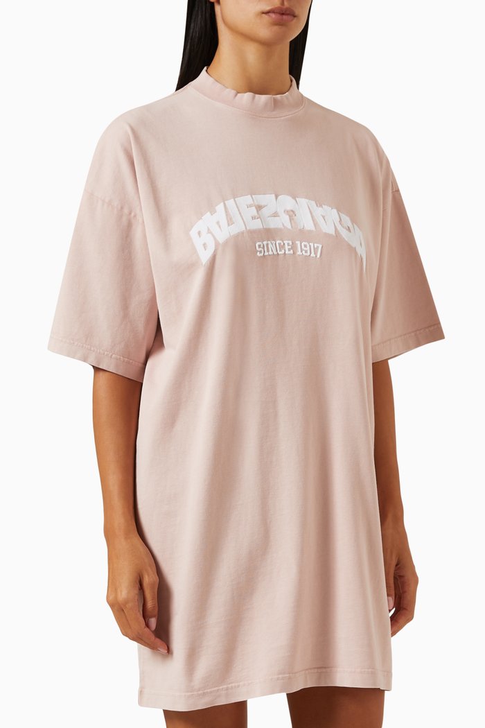 Logo T-shirt Mini Dress in Cotton-jersey, Pink