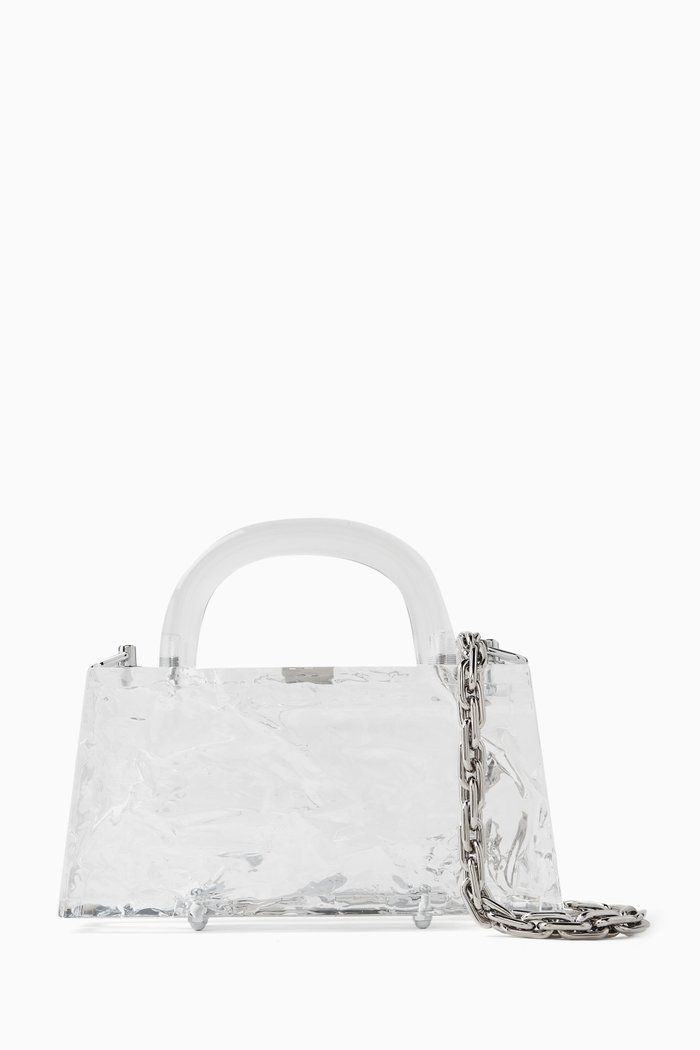 

Eva Crushed Ice Top Handle Bag in Acrylic, Colourless
