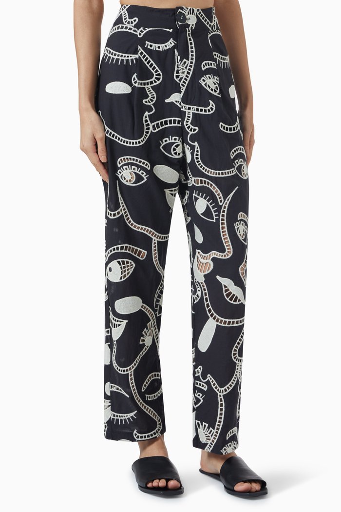 

Richelieu Faces Pants in Cotton, Multicolour