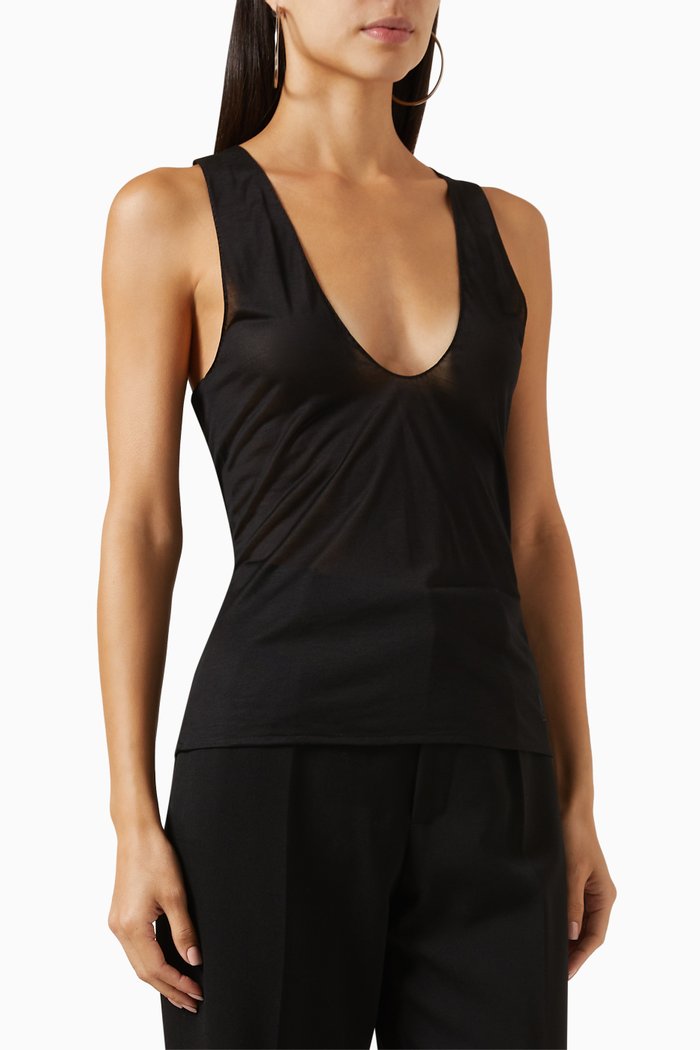 

Classic Cassandre Tank Top in Silk, Black