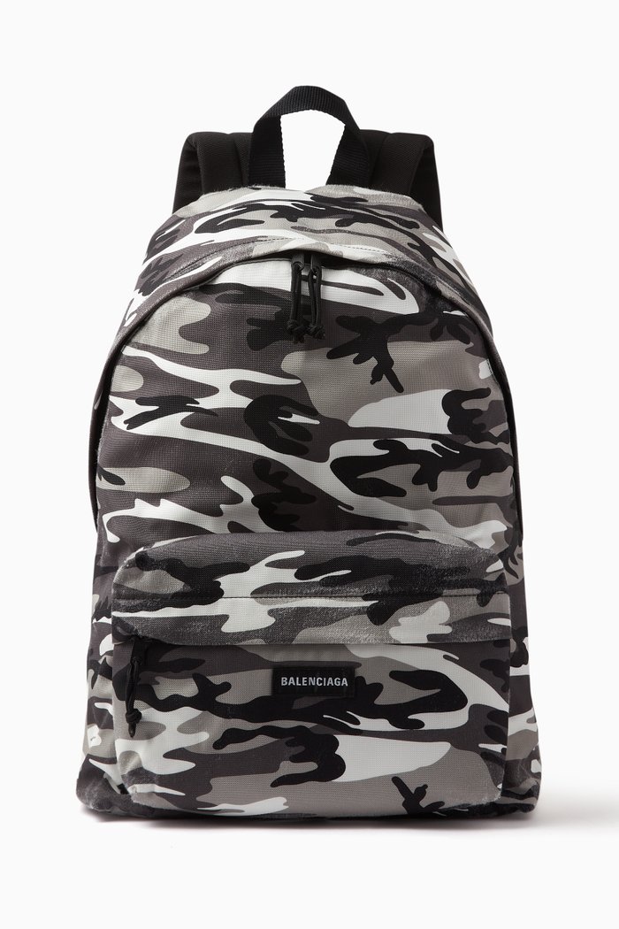 

Explorer Camo-print Backpack in Nylon, Grey