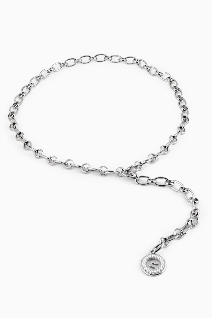 

Britany Chain-link Belt in Metal, Silver