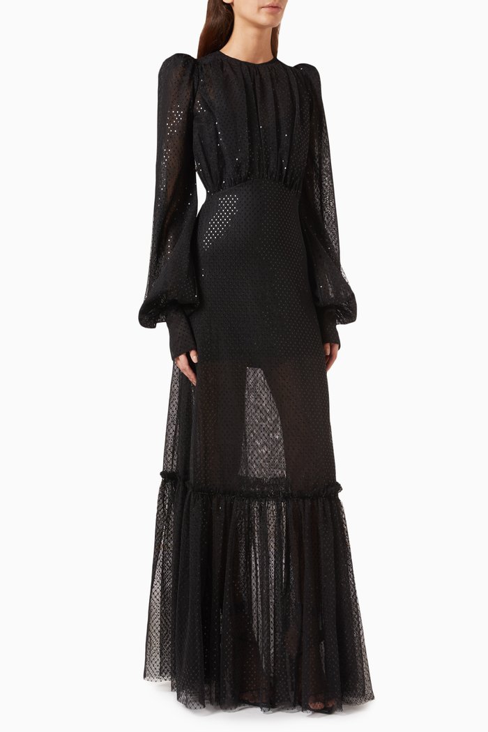

The Royal Sorceress Maxi Dress in Tulle, Black