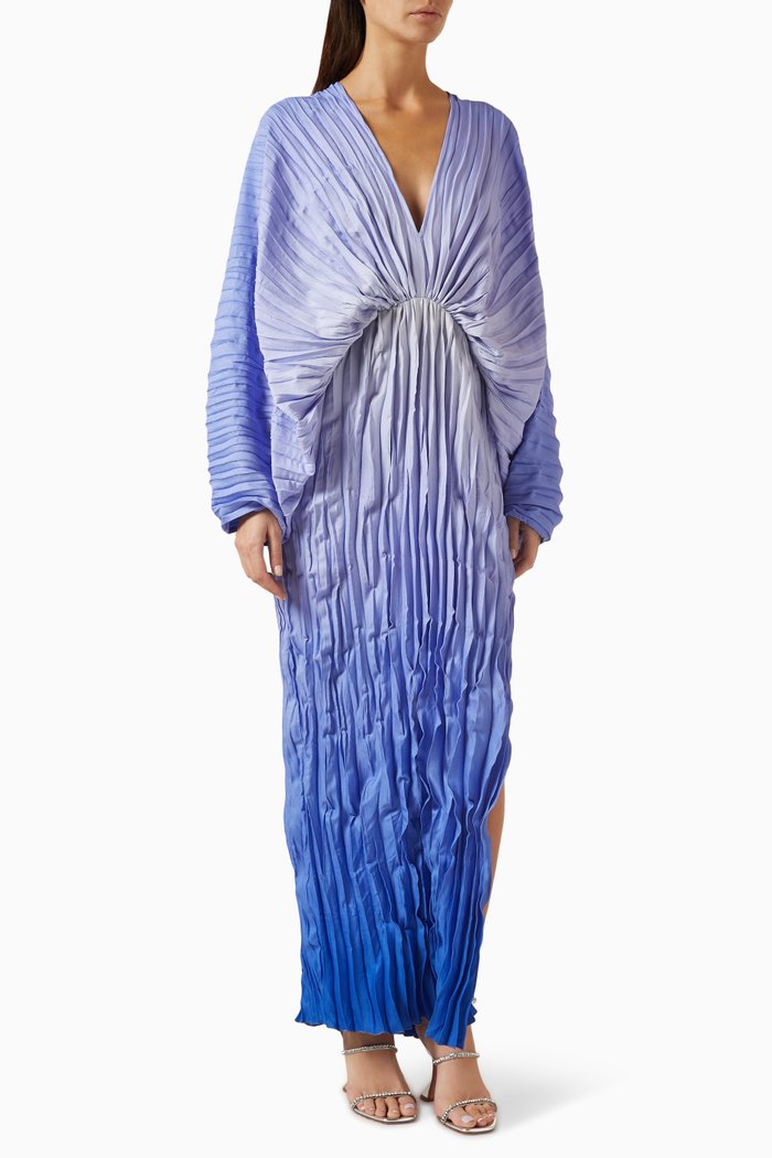 

De Luxe Maxi Gown in Crêpe, Blue