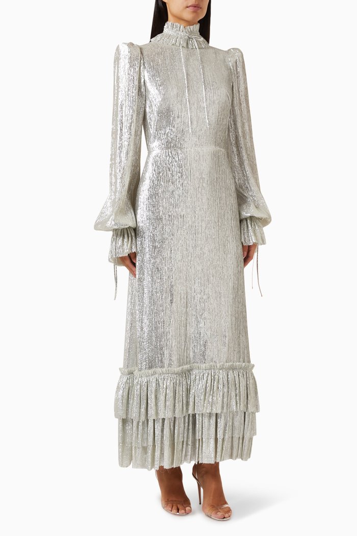 

If I Only Had A Heart Dress in Lamé, Silver