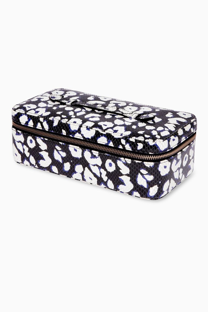 

Sloane Jewellery Case in Snake-embossed Leather, Blue