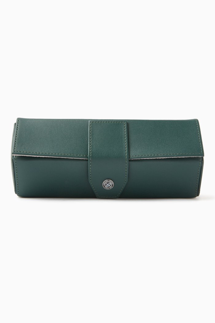 

Vantage Watch Roll in Calfskin Leather, Green