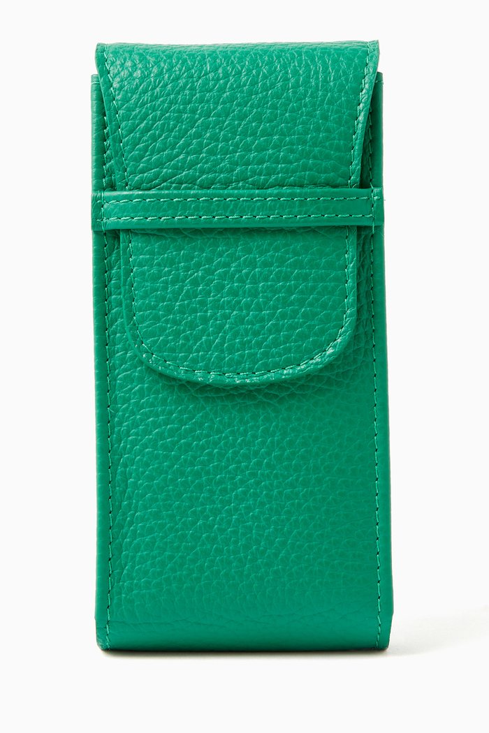

Portobello Watch Pouch in Grained Leather, Green