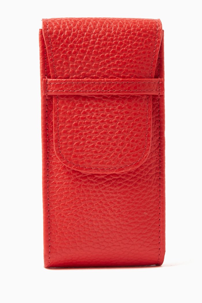 

Portobello Single Watch Pouch in Pebble Leather, Red