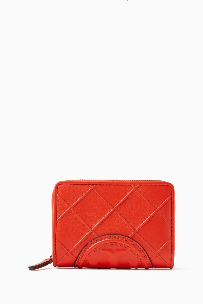 Fleming Soft Bi-fold Wallet in Leather, Red