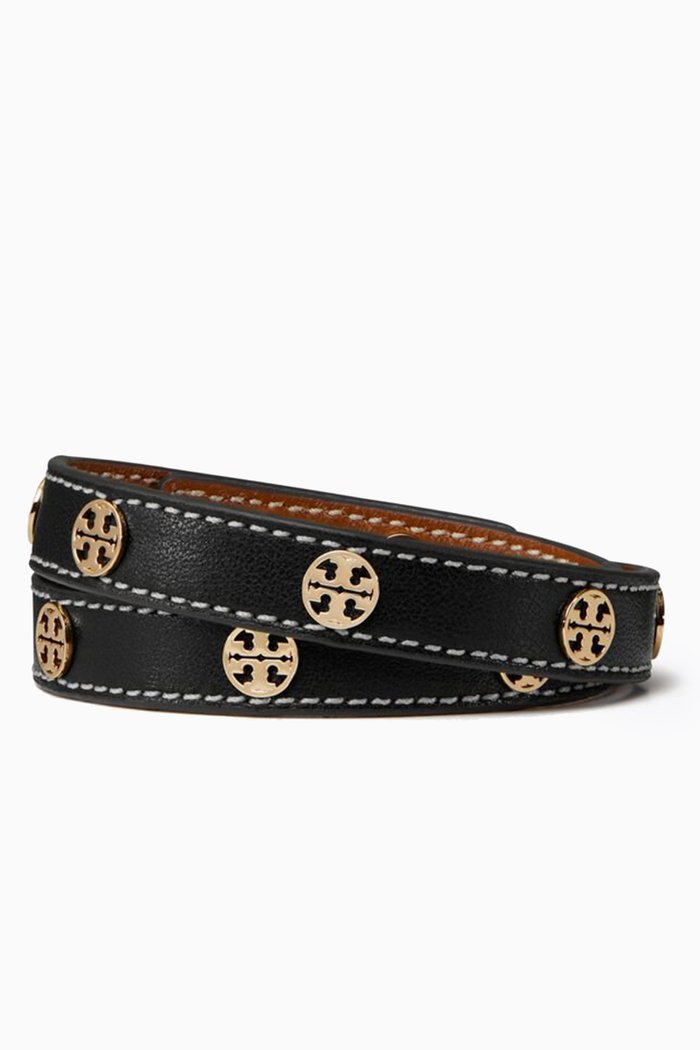 

Miller Double-wrap Bracelet in 18kt Gold-plated Brass & Leather