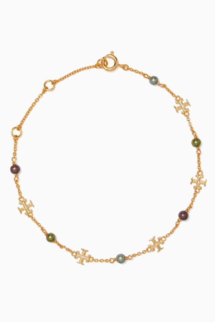 

Kira Delicate Pearl Chain Bracelet in 18kt Gold-plated Brass