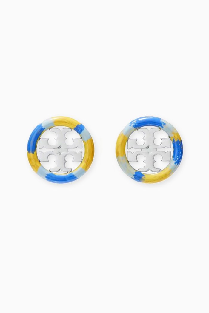 

Miller Painted Enamel Stud Earrings in 18kt Gold-plated Brass, Multicolour