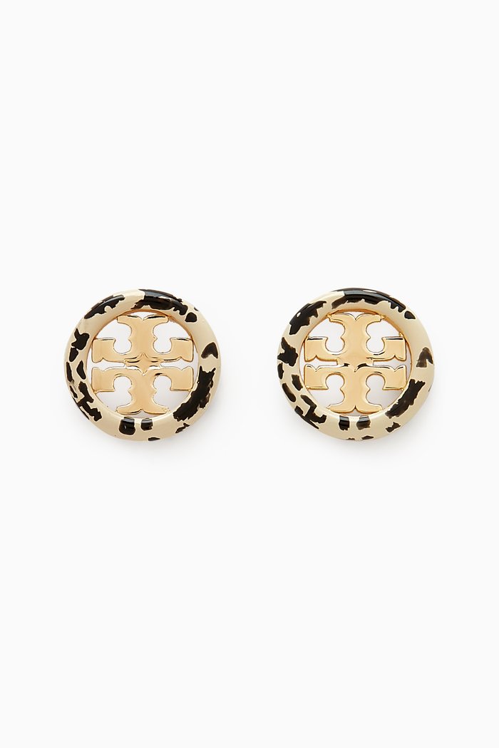

Miller Painted Enamel Stud Earrings in 18kt Gold-plated Brass