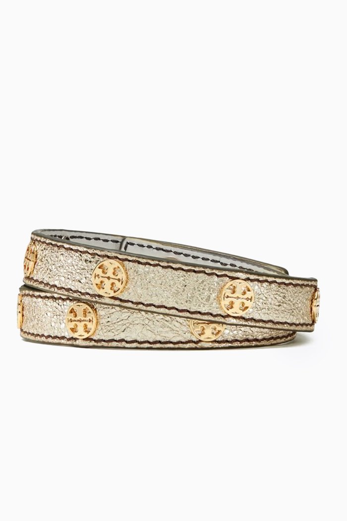 

Miller Double-wrap Bracelet in 18kt Gold-plated Brass & Leather